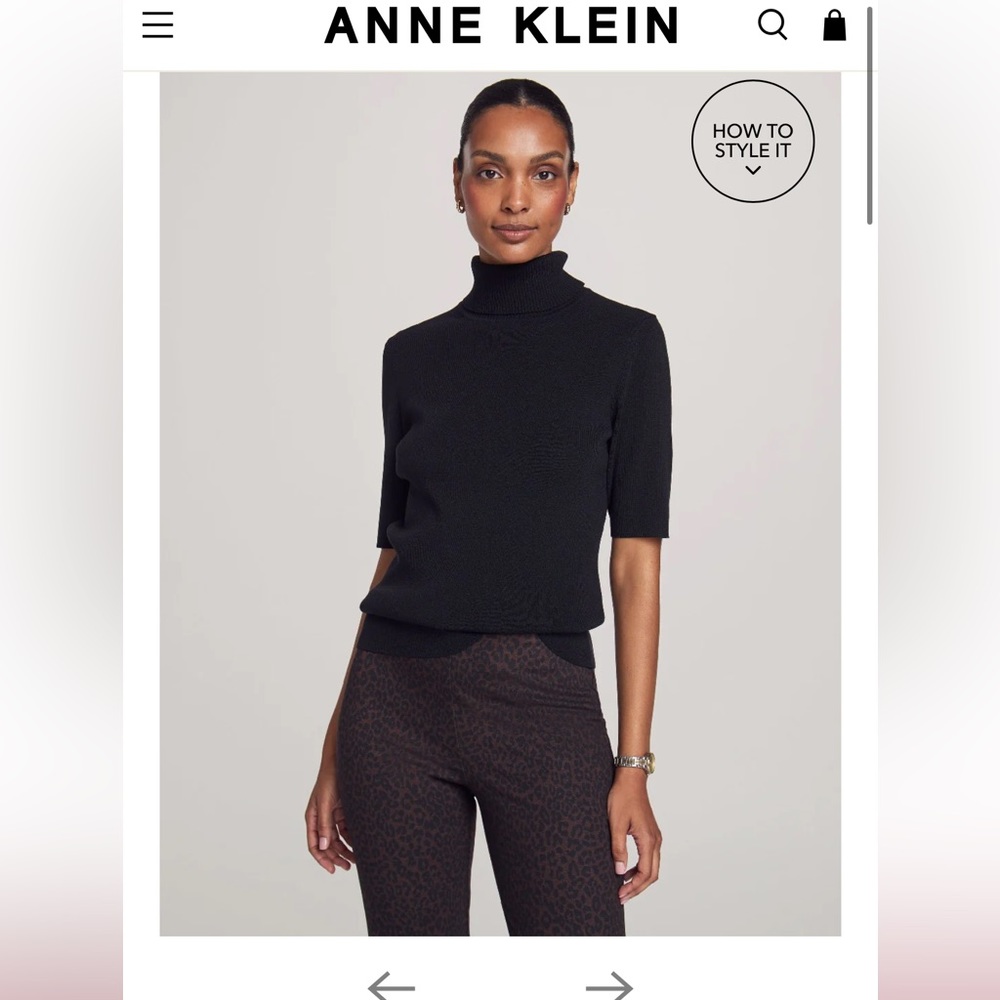 Anne Klein Half Sleeve Turtleneck